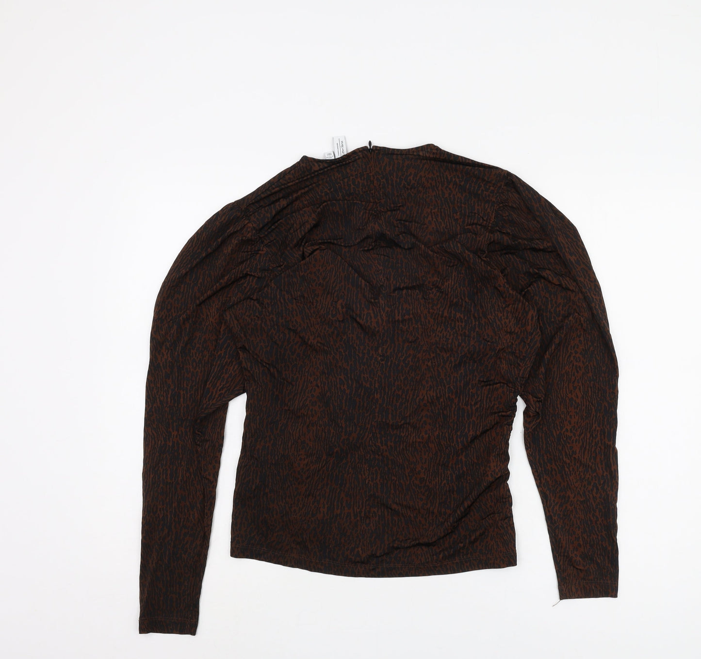 & Other Stories Women's Brown Animal Print Top, Size 12