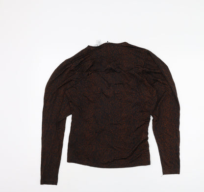 & Other Stories Women's Brown Animal Print Top, Size 12