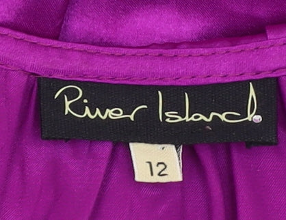 Womens UK Size 12 River Island Purple Camisole Blouse