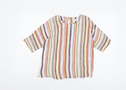 Womens UK Size 6 Warehouse Multicoloured Basic T-Shirt