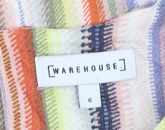 Womens UK Size 6 Warehouse Multicoloured Basic T-Shirt