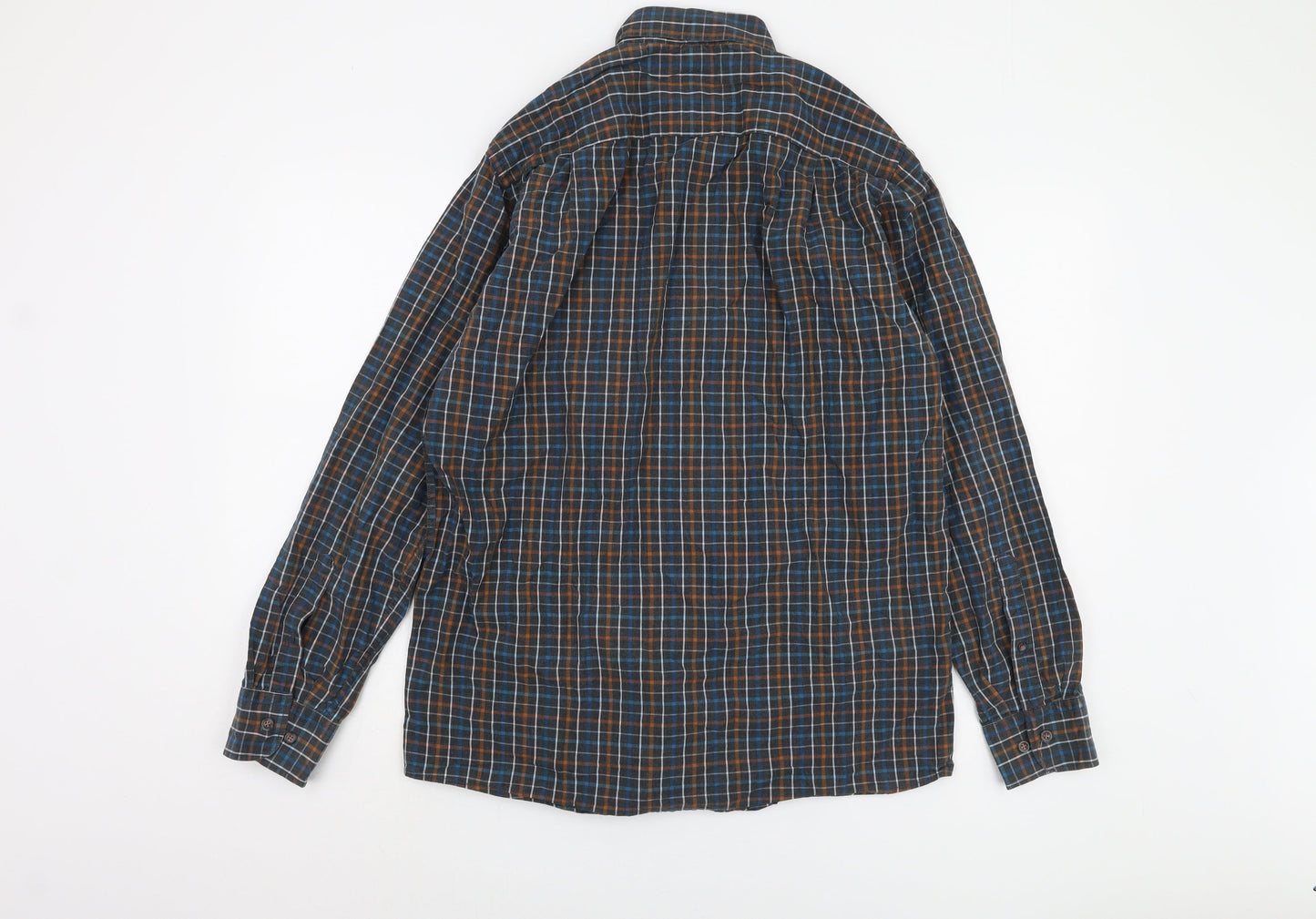 Casa Moda Men's Blue M 39-40" Long Sleeve Checkered Shirt