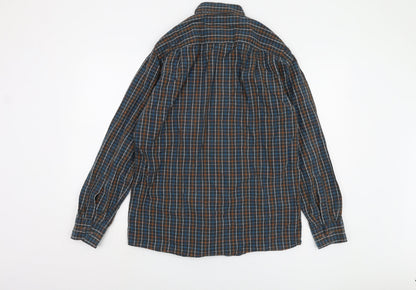 Casa Moda Men's Blue M 39-40" Long Sleeve Checkered Shirt