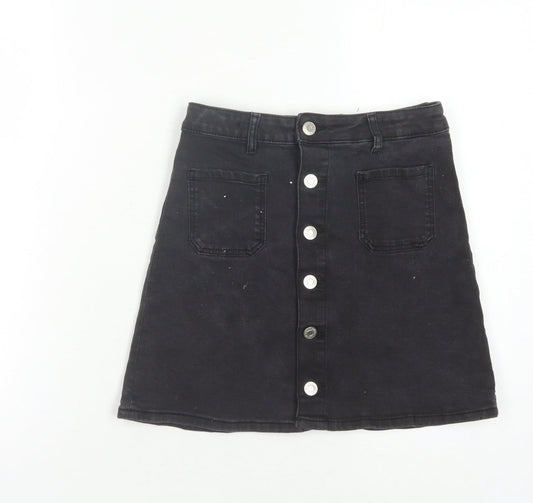 Black &Denim Girls Denim Skirt, Age 11-12 Years, A-Line Style