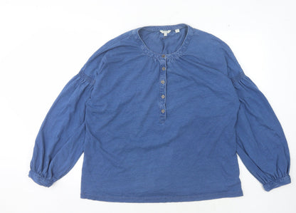 Womens UK Size 14 FatFace Blue Basic Blouse