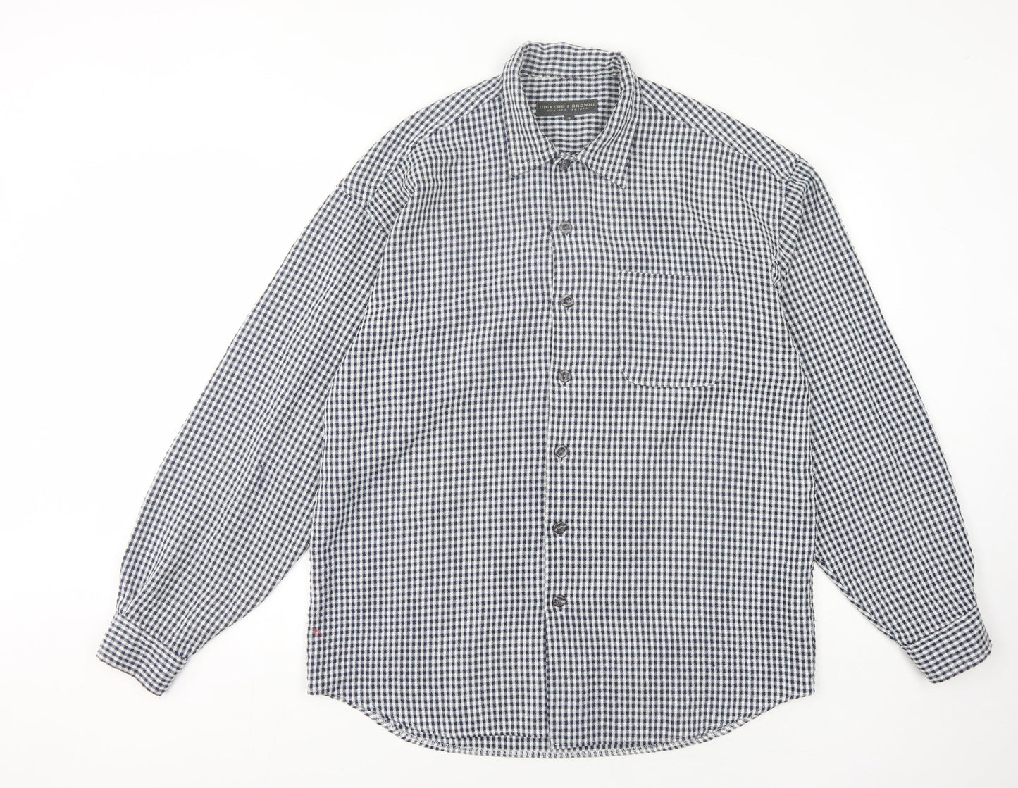 Dickens & Browne Men's Blue Check Long Sleeve Shirt