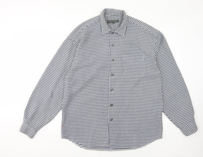 Dickens & Browne Men's Blue Check Long Sleeve Shirt