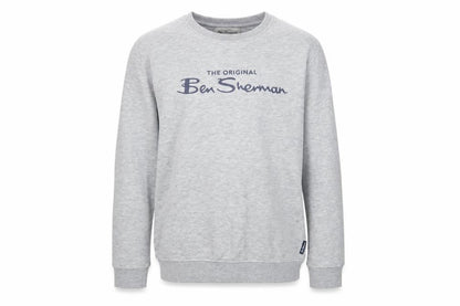 Front view of Ben Sherman boys’ grey pullover sweatshirt, logo, 10-11 years