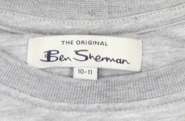 Ben Sherman Boys Grey Pullover Sweatshirt, Logo, 10-11 Years