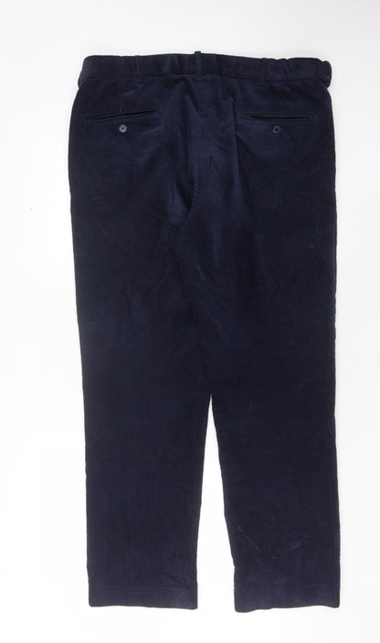 Peter Christian Men's Blue Corduroy Trousers, Size 38