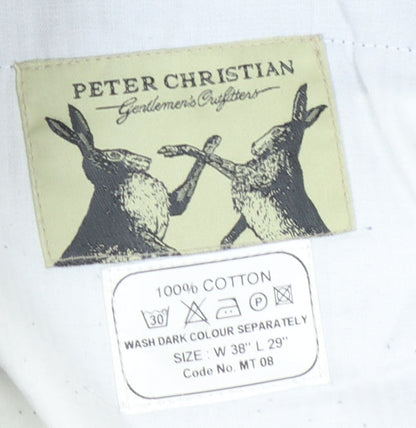 Peter Christian Men's Blue Corduroy Trousers, Size 38