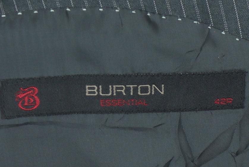 Mens UK Size 42 Burton Regular Grey Suit Jacket