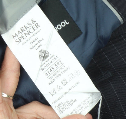 Mens UK Size 40 Marks and Spencer Regular Blue Suit Jacket