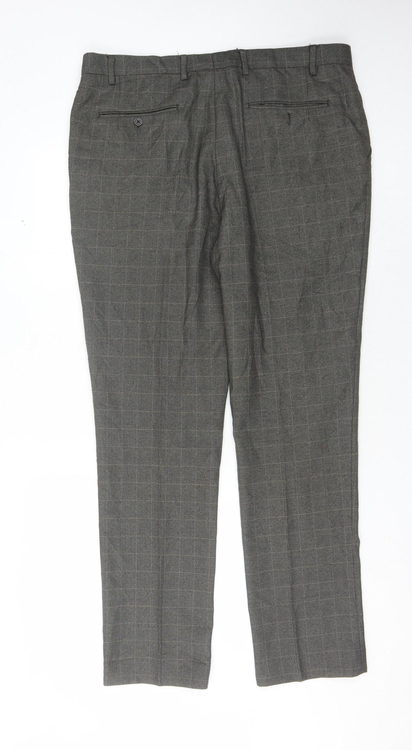 Next Men's Grey Check Dress Pants 38L