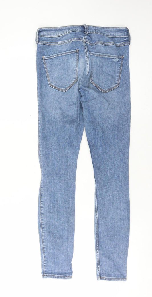 Hollister Women's Blue Skinny Jeans Size 5 Distressed