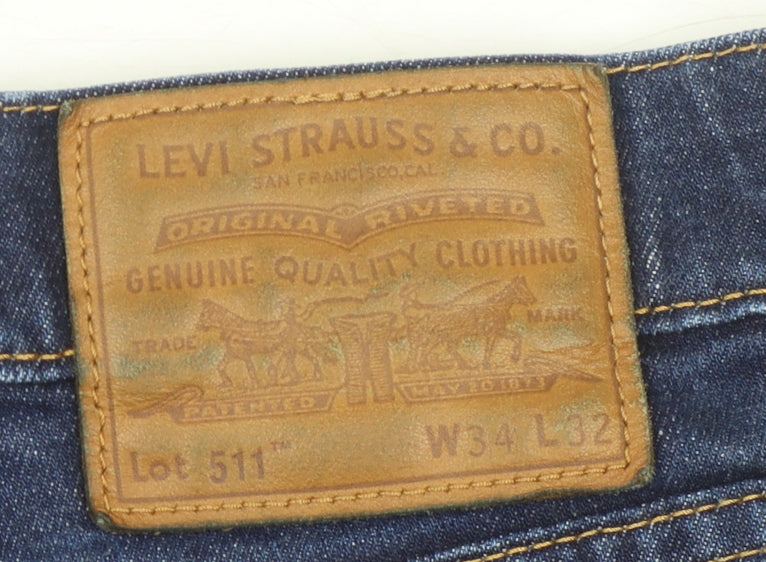Levi's Men's Blue Slim Straight Jeans W34 L32