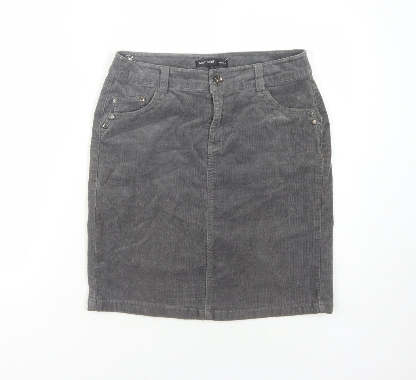 Fresh Spirit Women's Grey Corduroy Pencil Skirt Size 8