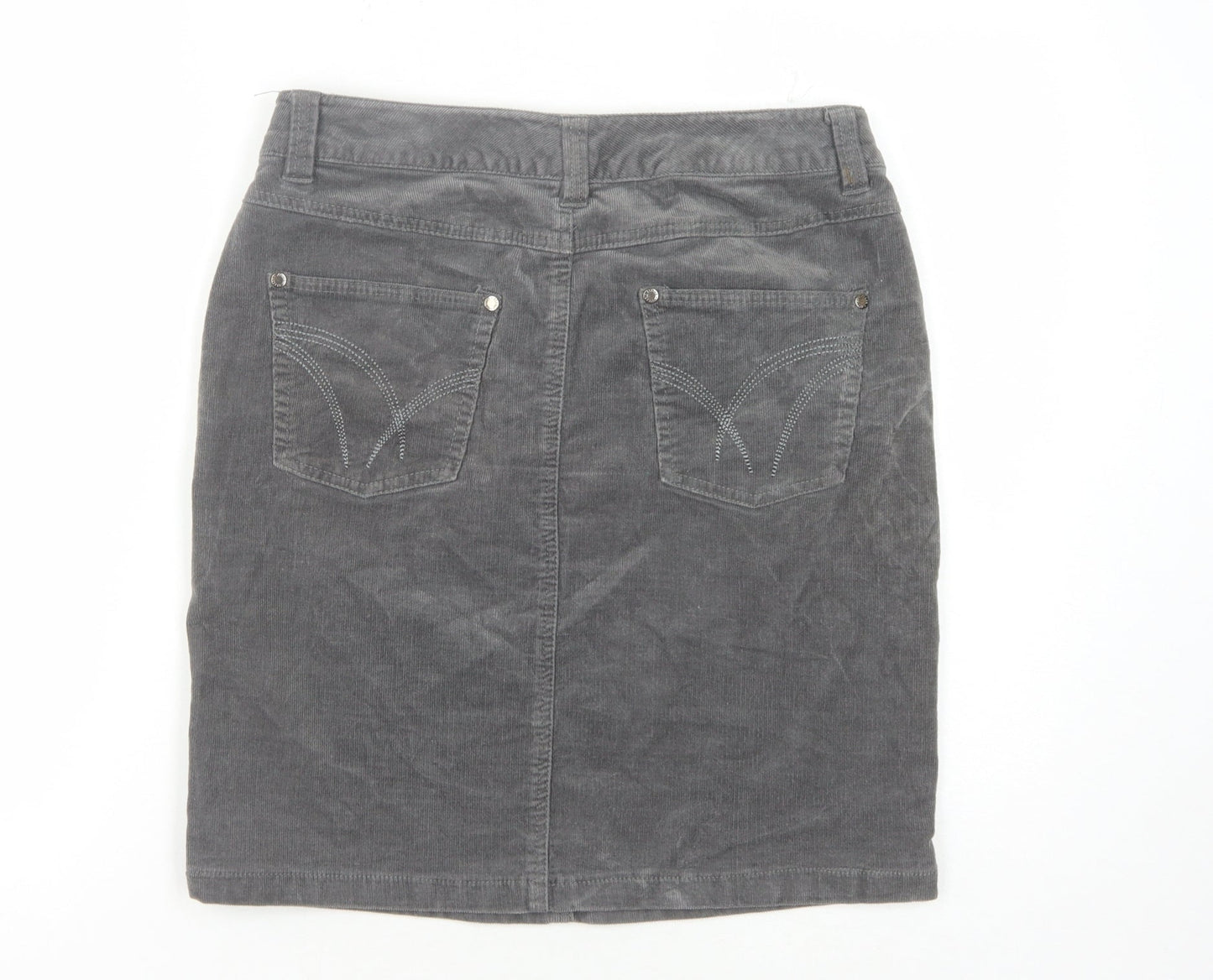 Fresh Spirit Women's Grey Corduroy Pencil Skirt Size 8