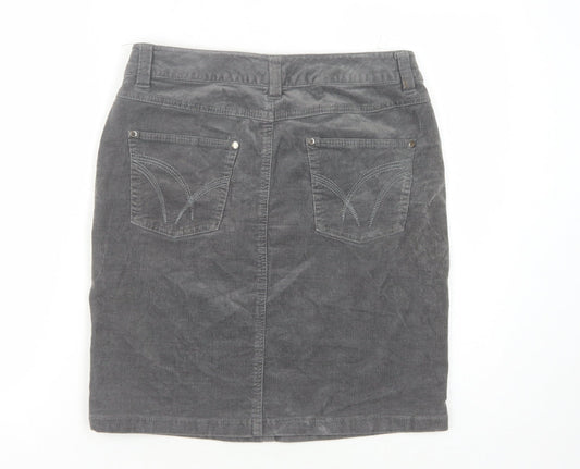 Fresh Spirit Women's Grey Corduroy Pencil Skirt Size 8