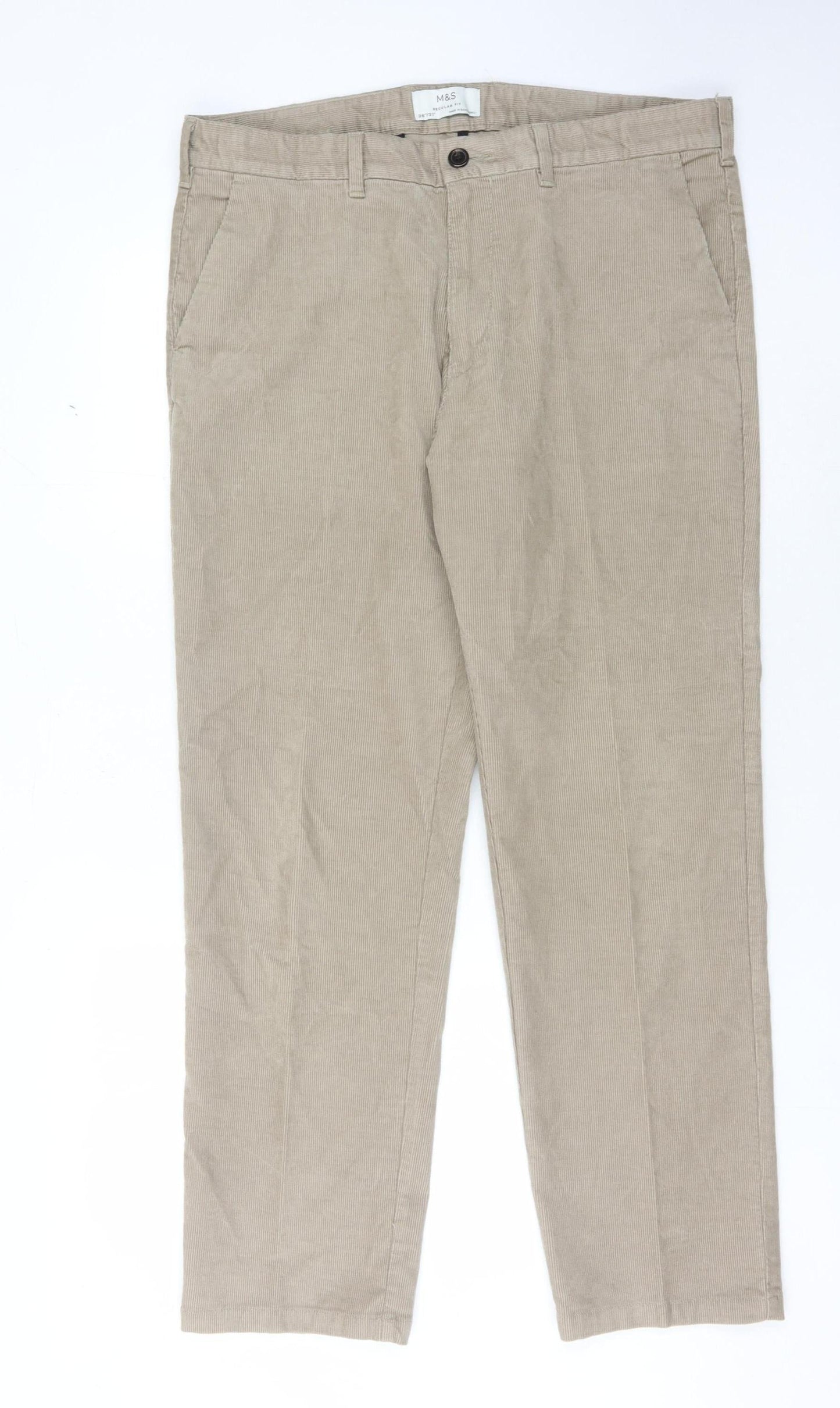 Marks and Spencer Men's Beige Corduroy Trousers
