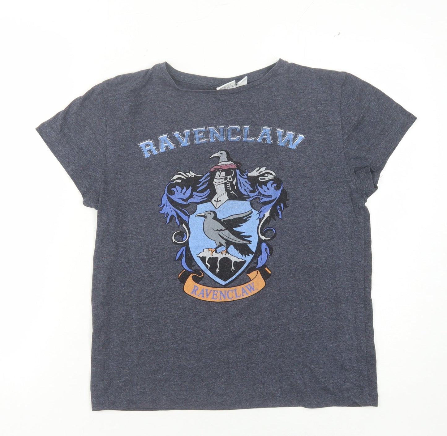 Womens UK Size 8 Harry Potter Blue Basic T-Shirt