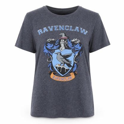 Womens UK Size 8 Harry Potter Blue Basic T-Shirt