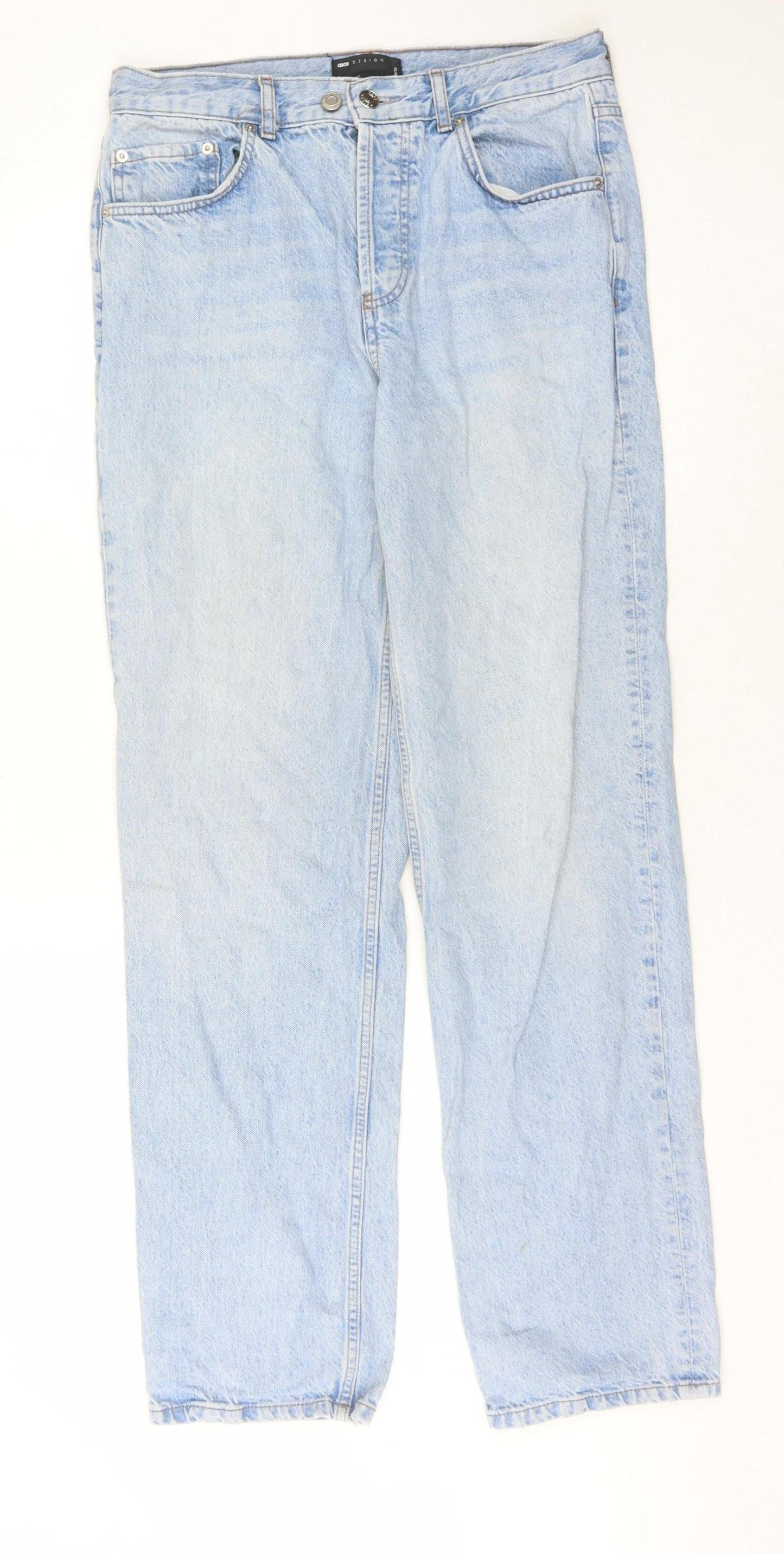 ASOS DESIGN Men's Blue Straight Jeans 30 Waist 32 Leg