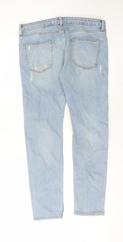 Mens UK Size 34 Topman Slim Fit Skinny Blue Jeans