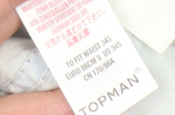 Mens UK Size 34 Topman Slim Fit Skinny Blue Jeans