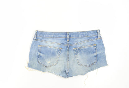 Topshop Women Blue Denim Shorts Size 10