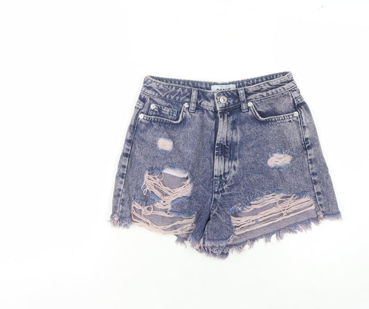 New Look Women's Blue Denim High-Rise Cut-Off Shorts