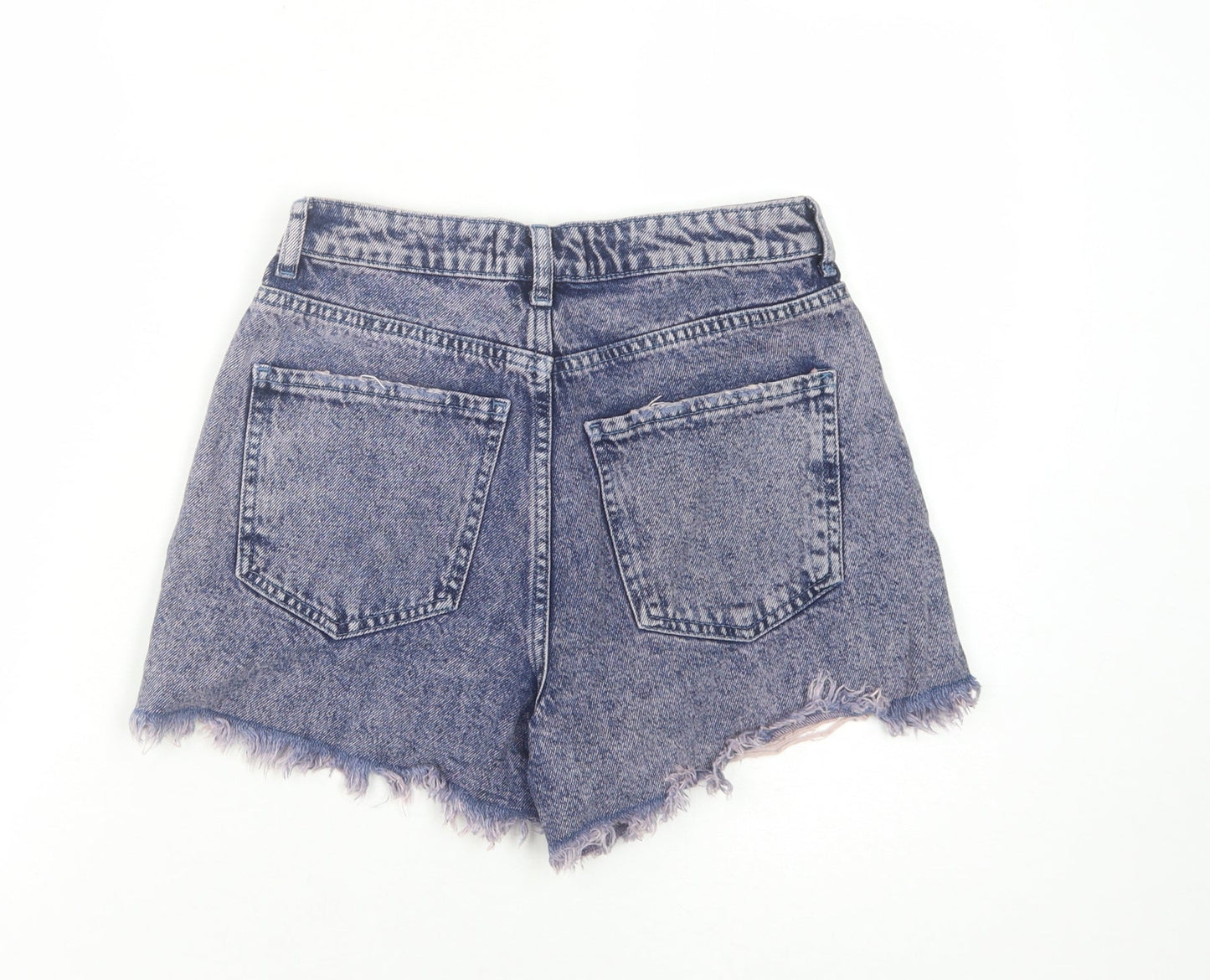 New Look Women's Blue Denim High-Rise Cut-Off Shorts