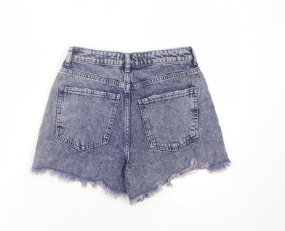 New Look Women's Blue Denim High-Rise Cut-Off Shorts