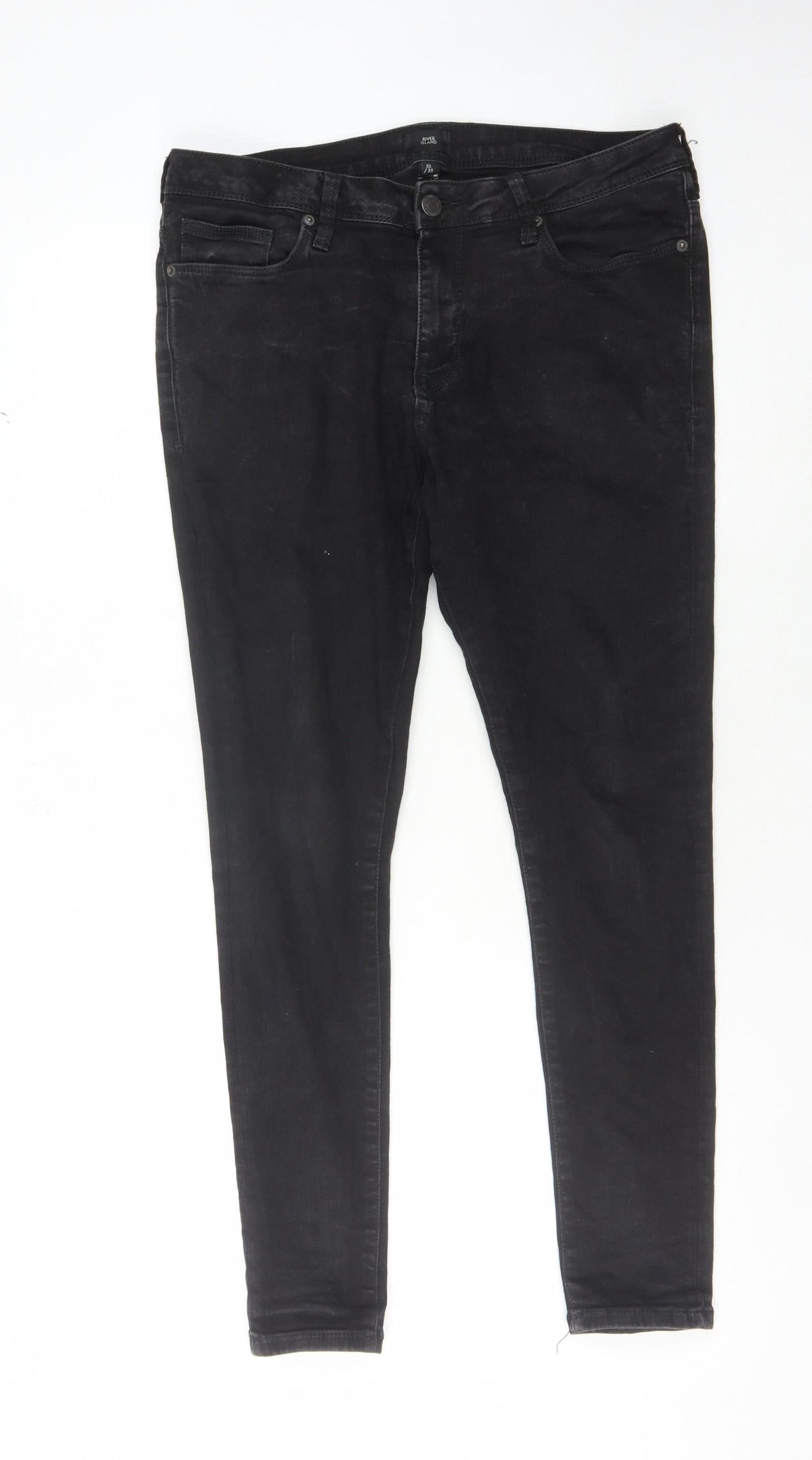 Mens UK Size 32 River Island  Skinny Black Jeans