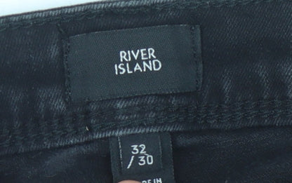 Mens UK Size 32 River Island  Skinny Black Jeans