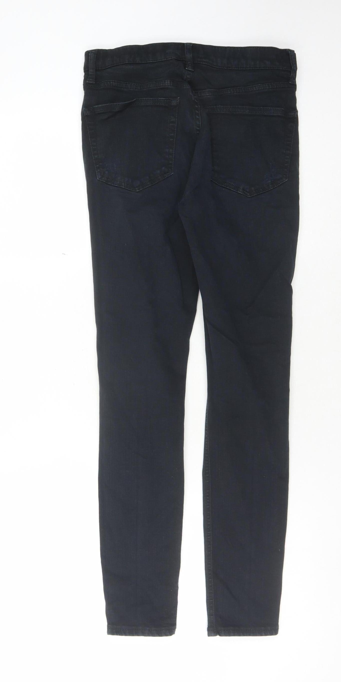 Topshop Women’s Black Skinny Distressed Jeans Size 10