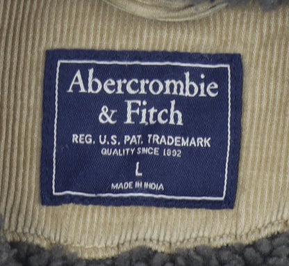Abercrombie & Fitch Men's Beige Corduroy Jacket L Casual