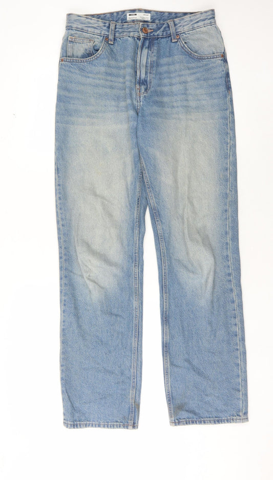 Bershka Men's Blue Denim Straight Leg Jeans Size 38