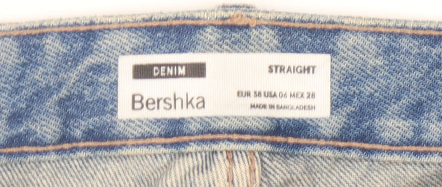 Bershka Men's Blue Denim Straight Leg Jeans Size 38
