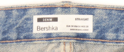 Bershka Men's Blue Denim Straight Leg Jeans Size 38