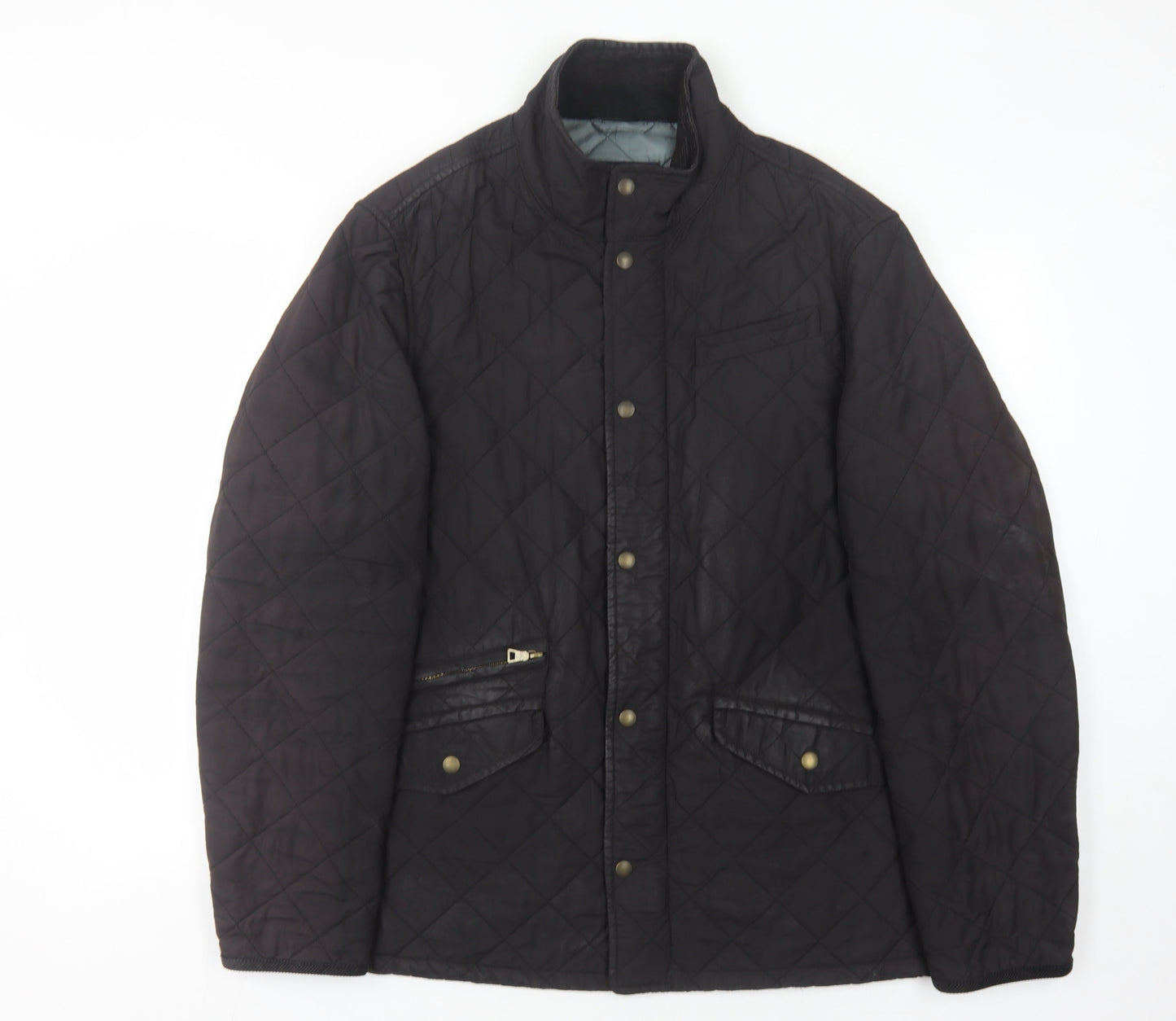 Mens UK Size M Marks and Spencer Black Quilted Coat