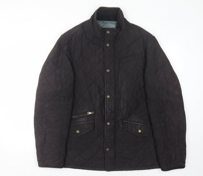 Mens UK Size M Marks and Spencer Black Quilted Coat