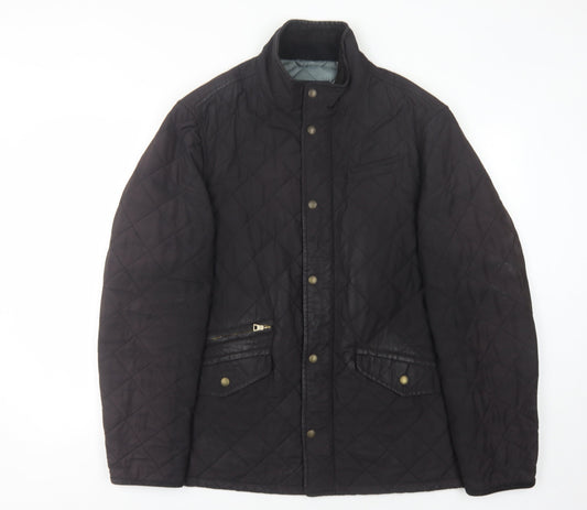 Mens UK Size M Marks and Spencer Black Quilted Coat
