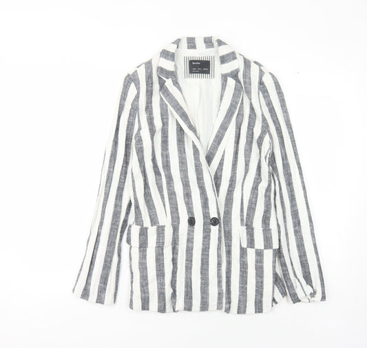 Bershka Women's Multicoloured Striped Blazer S