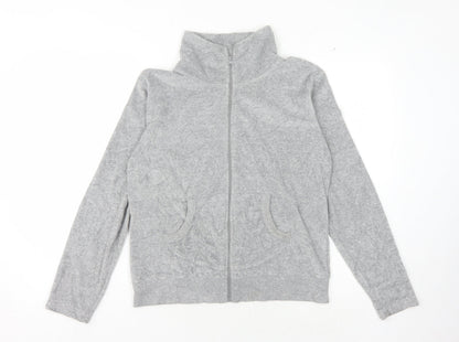 Clobbaustin Grey Women's Sweatshirt Size 12-14 Zip High Neck