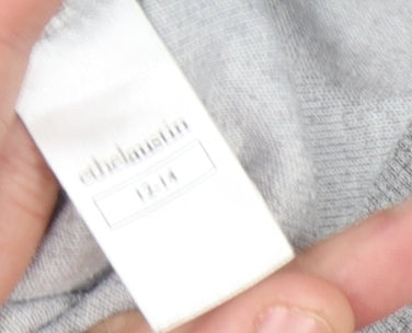 Clobbaustin Grey Women's Sweatshirt Size 12-14 Zip High Neck