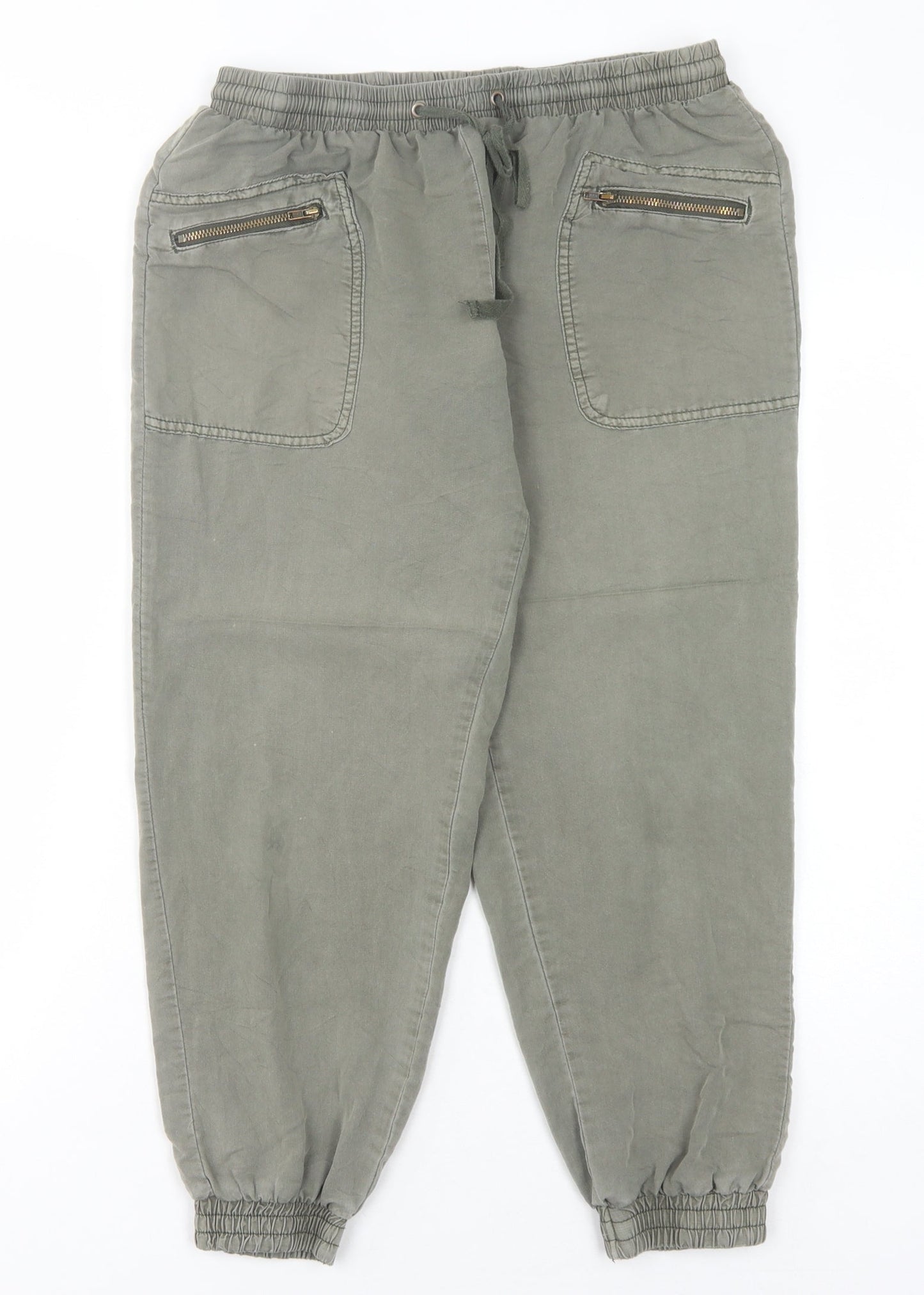 Womens UK Size 10 Dorothy Perkins Relaxed Fit Jogger Green Trousers