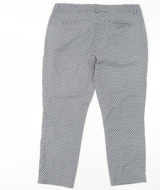 Dalia Women's Blue Geometric Trousers Size UK 16