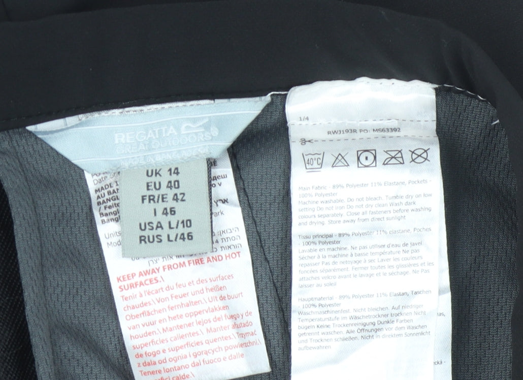 Regatta Women's Black Elastic Waist Trousers Size 14