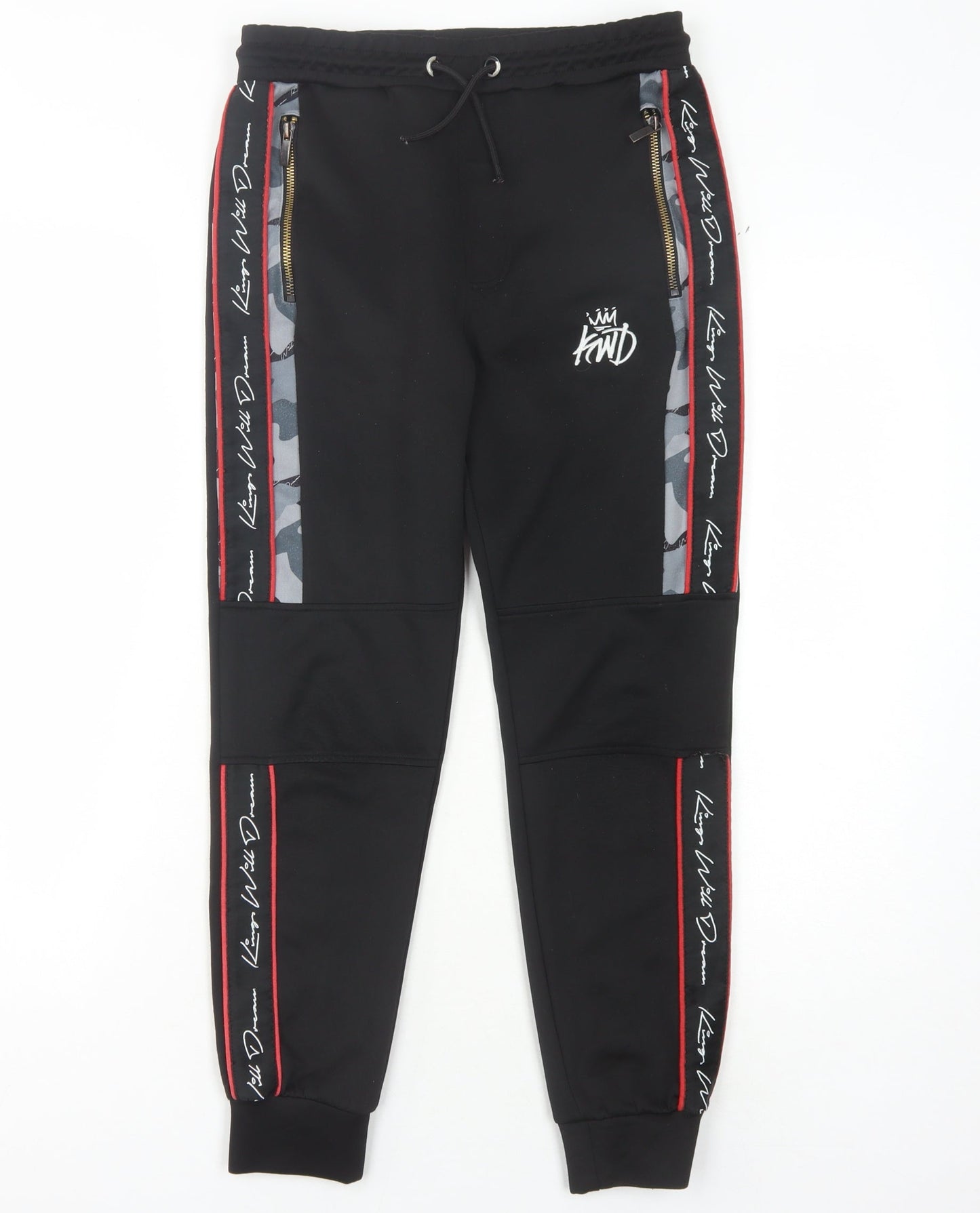 Kings With Dreams Boys Black Jogger Trousers 12-13 Years